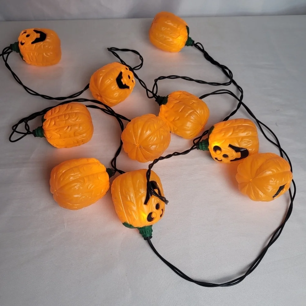 Halloween Jack O Lantern Pumpkin Blow Mold String Lights 10
